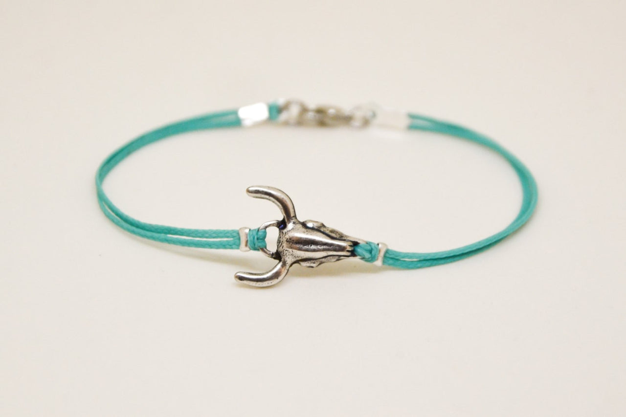 Men's bracelet with silver bull charm - shani-adi-jewerly