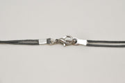 Bull's head necklace for men, gray cord, - shani-adi-jewerly