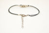 Women bracelet with silver snow flake charm, gray cord - shani-adi-jewerly