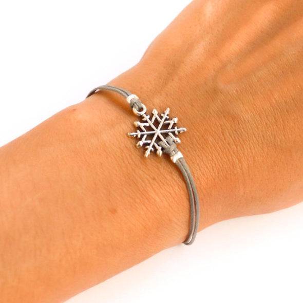Christmas bracelet, women bracelet with silver snow flake charm - shani-adi-jewerly