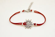 Women bracelet with silver snow flake charm - shani-adi-jewerly