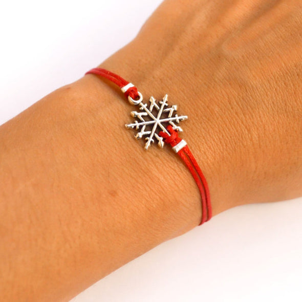 Women bracelet with silver snow flake charm - shani-adi-jewerly