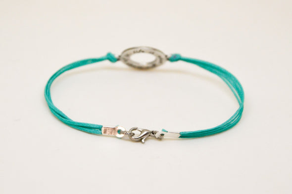 Life is what you make of it bracelet for men, turquoise cord - shani-adi-jewerly