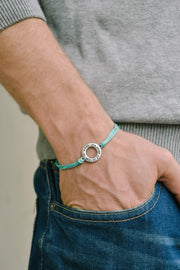 Life is what you make of it bracelet for men, turquoise cord - shani-adi-jewerly