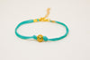 Turquoise cord bracelet with gold bead - shani-adi-jewerly