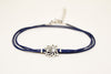 Lotus wrapped anklet with blue cord - shani-adi-jewerly