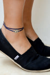 Lotus wrapped anklet with blue cord - shani-adi-jewerly