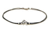 Silver OM bracelet for men, gray cord - shani-adi-jewerly