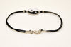 Yin Yang bracelet for men, black cord - shani-adi-jewerly