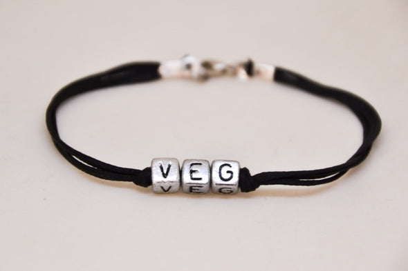 Vegetarian bracelet for men, black cords - shani-adi-jewerly
