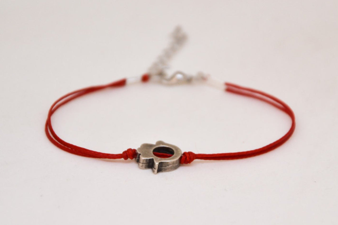 Silver Hamsa charm bead, red bracelet, Kabbalah bracelet - shani-adi-jewerly