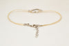 Dainty beige anklet with heart charm - shani-adi-jewerly