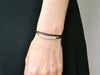 Wrap silver beads bracelet, black cord - shani-adi-jewerly