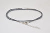 Wrap gray ankle bracelet with matt silver nugget beads cubes - shani-adi-jewerly