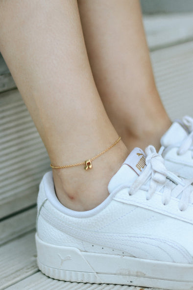 Music note anklet, gold tone chain ankle bracelet, personalised jewelry, festival jewelry