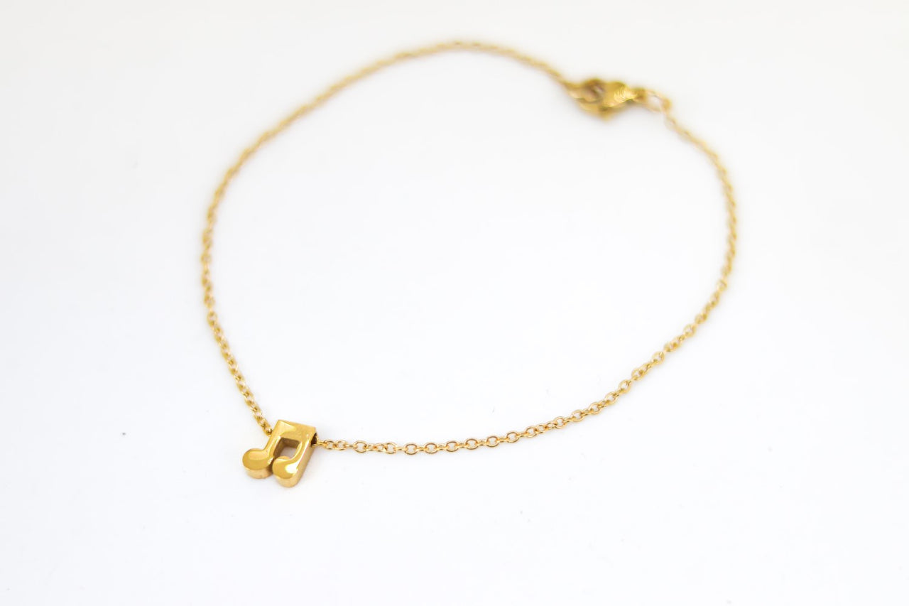 Musiknoten-Fußkettchen, goldfarbenes Ketten-Fußkettchen, personalisierter Schmuck, Festival-Schmuck