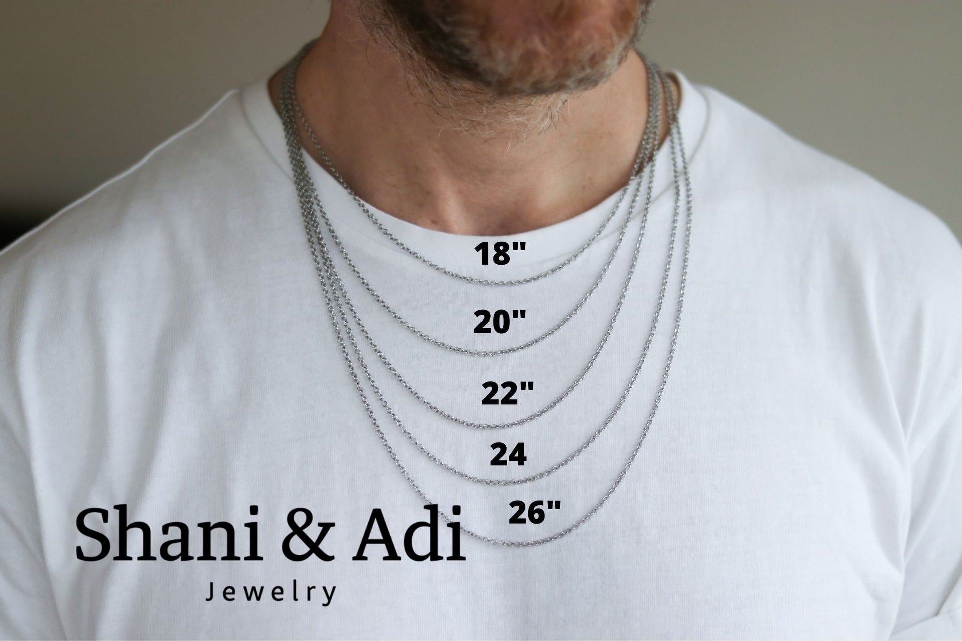 necklace length types for men chain