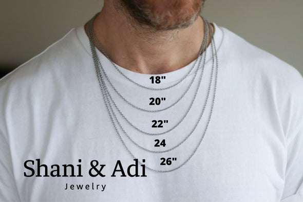 Chai necklace for men, stainless steel chain, Hebrew Jewish jewelry חי from Israel