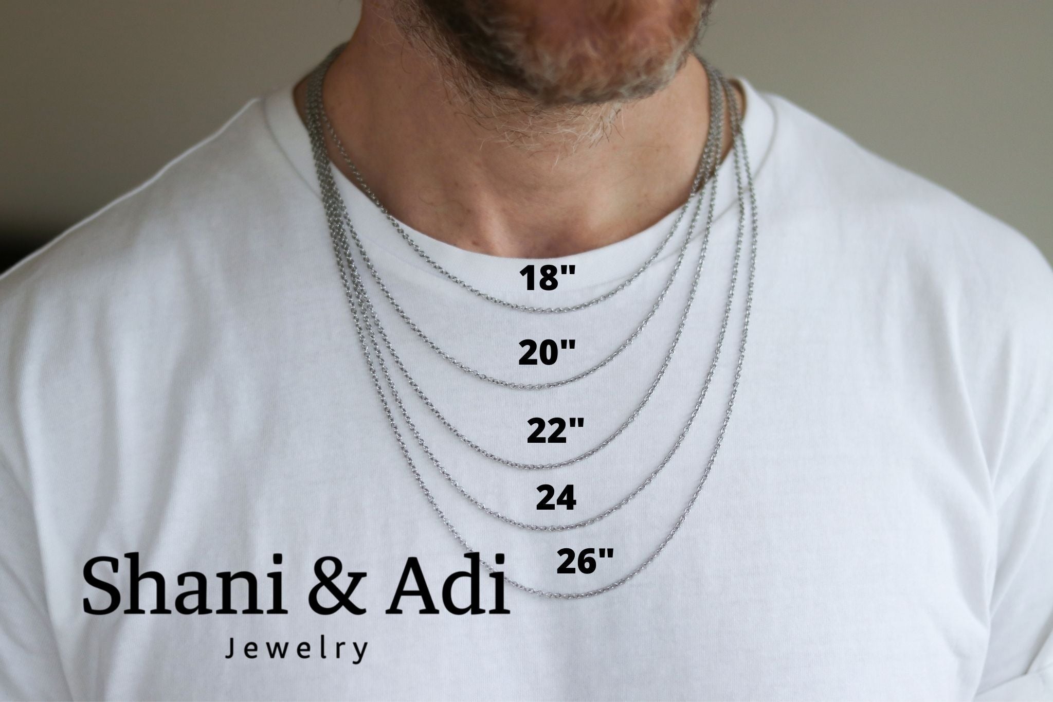 Bronze link chain necklace for men, men's necklace, flat cable chain,