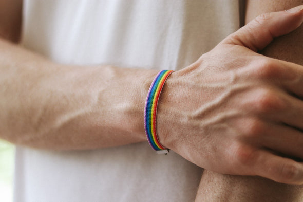 Pride bracelet, rainbow flag strap bracelet, LGBT gift - shani-adi-jewerly