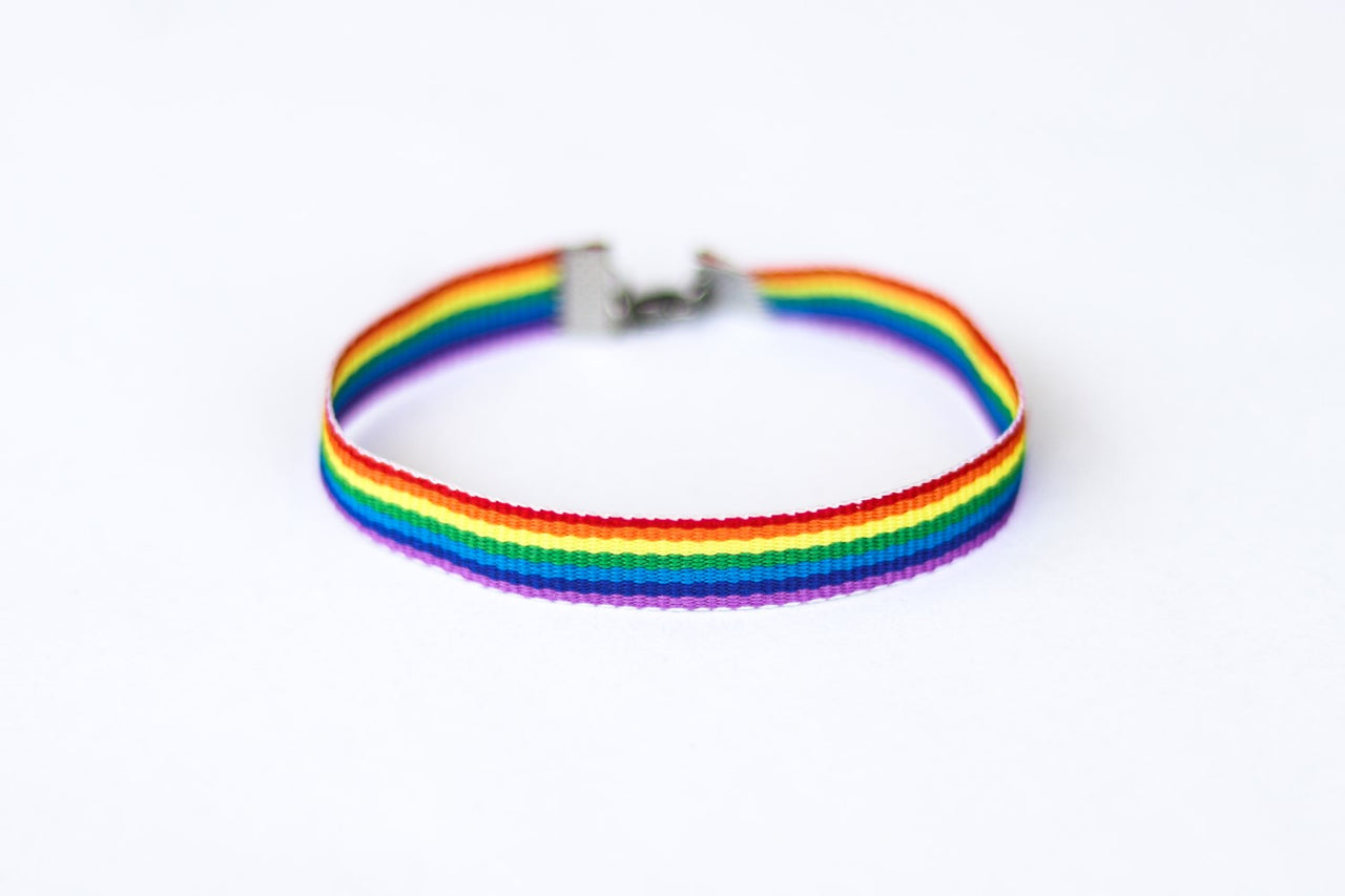 Pride bracelet, rainbow flag strap bracelet, LGBT gift - shani-adi-jewerly