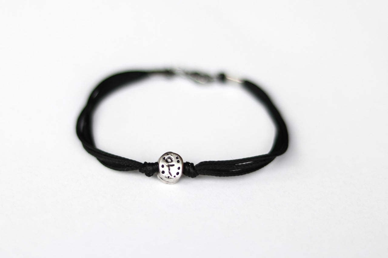 Ein-Kind-Armband, schwarzes Armband mit versilberter Kinderperle, Mutterschmuck, Muttertagsgeschenk, personalisiert