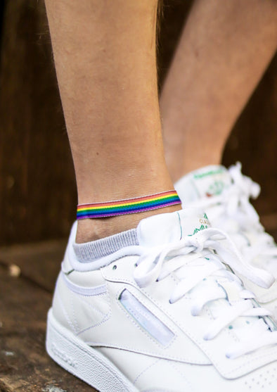 Pride ankle bracelet for men, rainbow flag strap ankle bracelet