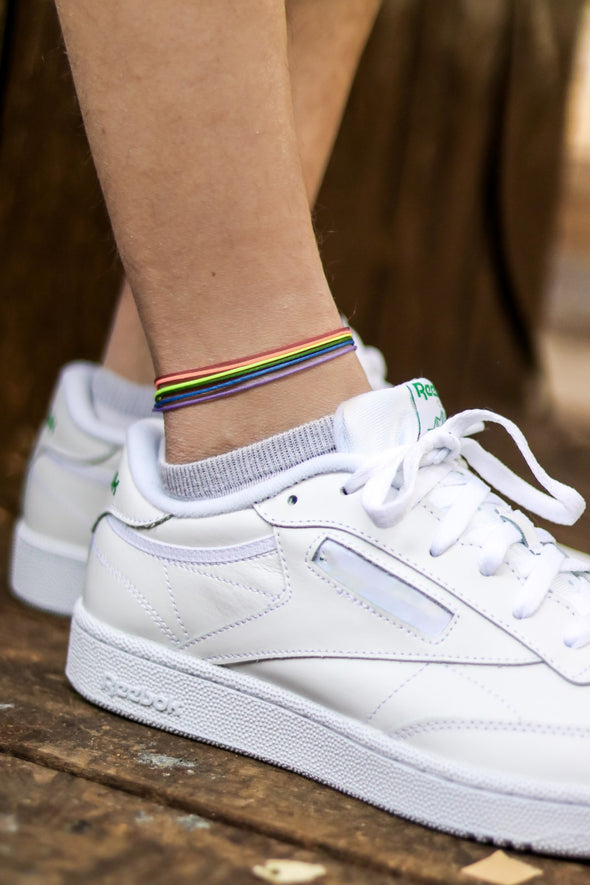 Pride anklet for men, rainbow flag ankle bracelet