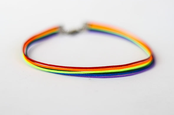 Pride anklet for men, rainbow flag ankle bracelet
