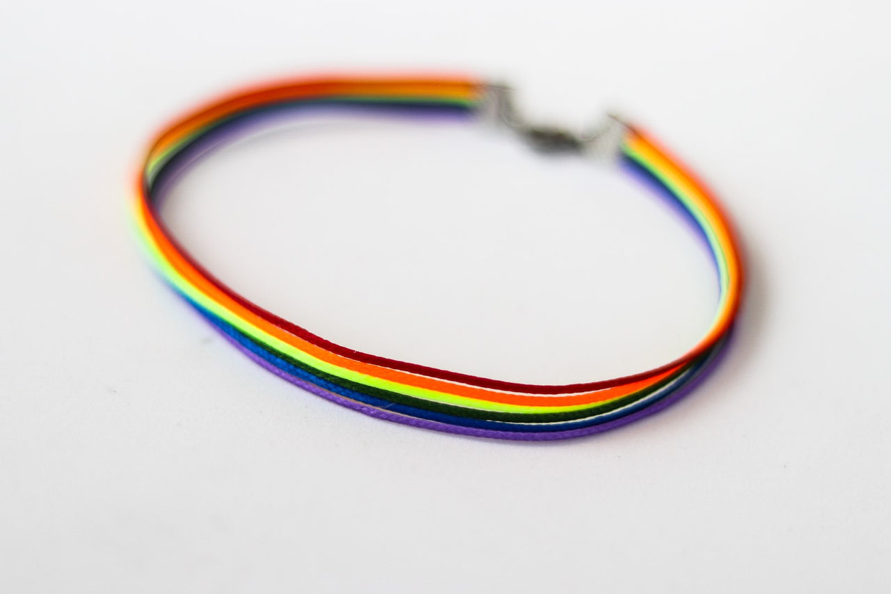 Pride anklet rainbow color pride flag ankle bracelet cotton strings