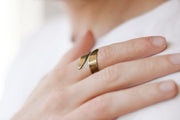 bronze wrapped ring for men - shani and Adi Jewelry