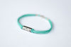 Turquoise cord bracelet for men, silver tube charm for him - shani-adi-jewerly