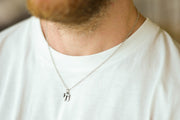 Chai necklace for men, stainless steel chain, Hai - shani-adi-jewerly