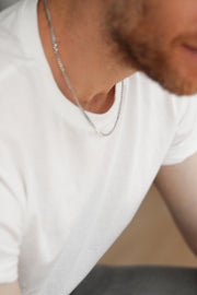 Silver link chain necklace for men - shani-adi-jewerly