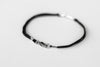 Silver cross bracelet for men, black double cord - shani-adi-jewerly