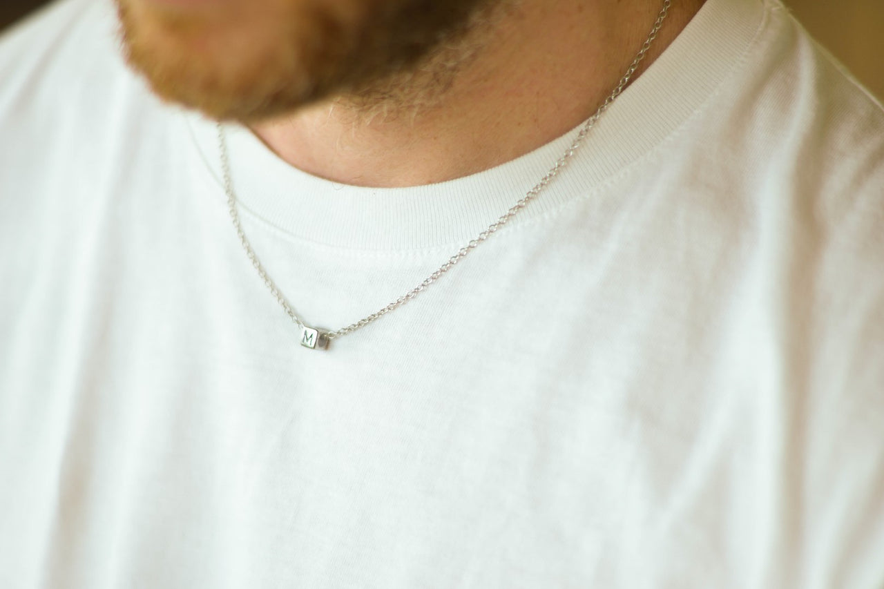 Personalised Initial stainless steel chain necklace, for men - shani-adi-jewerly