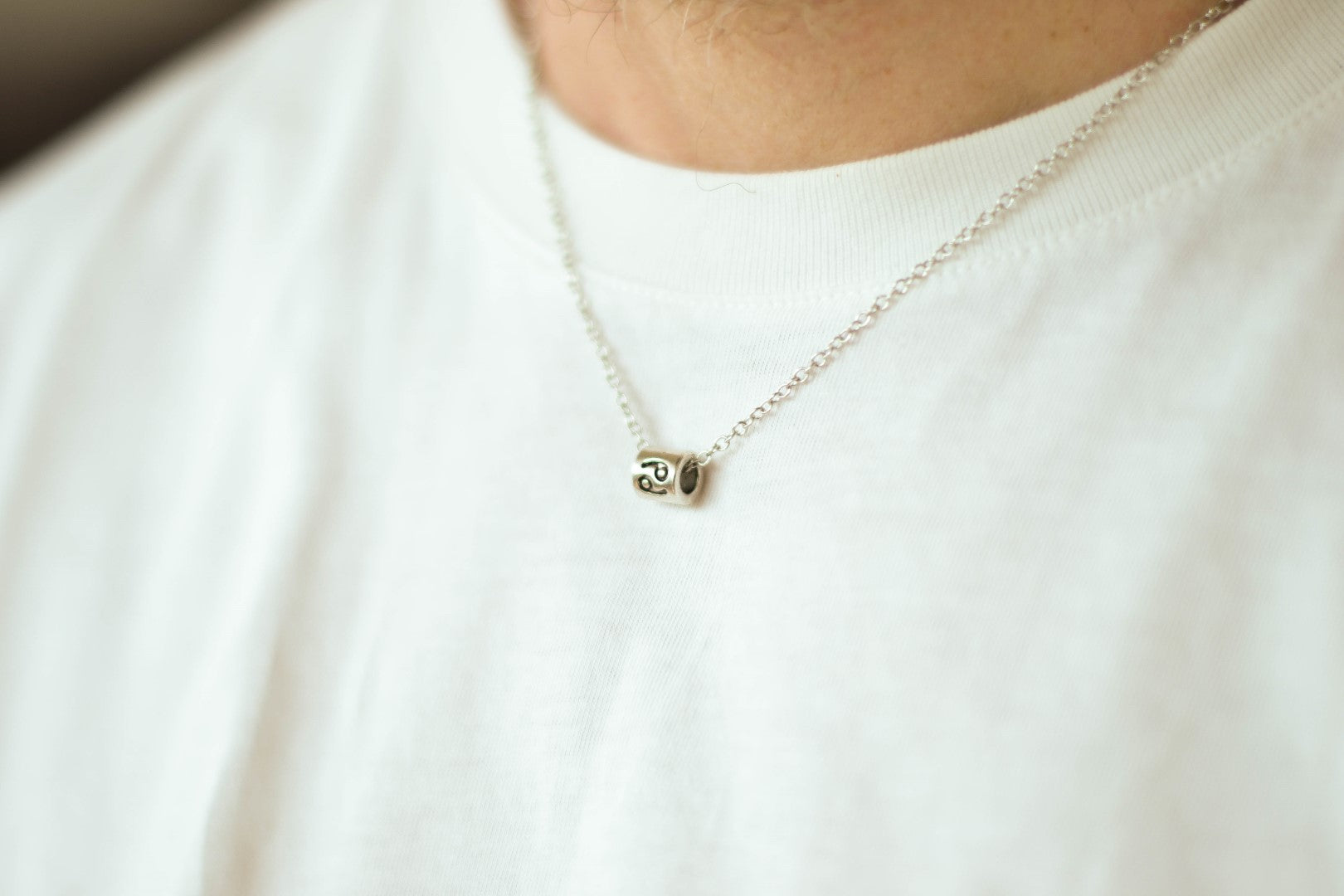 Zodiac signs necklace for men, cancer sign, stainless steel chain - shani-adi-jewerly
