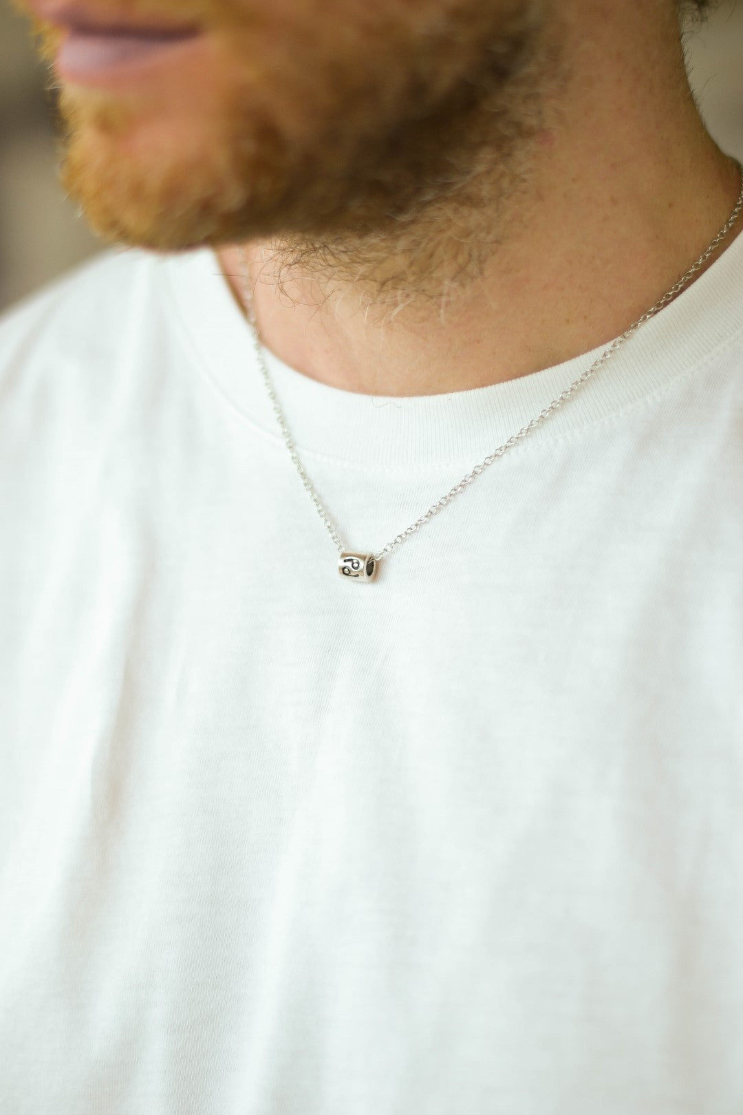 Men's Oxidised Sterling Silver Initial Necklace | Posh Totty Designs | Wolf  & Badger