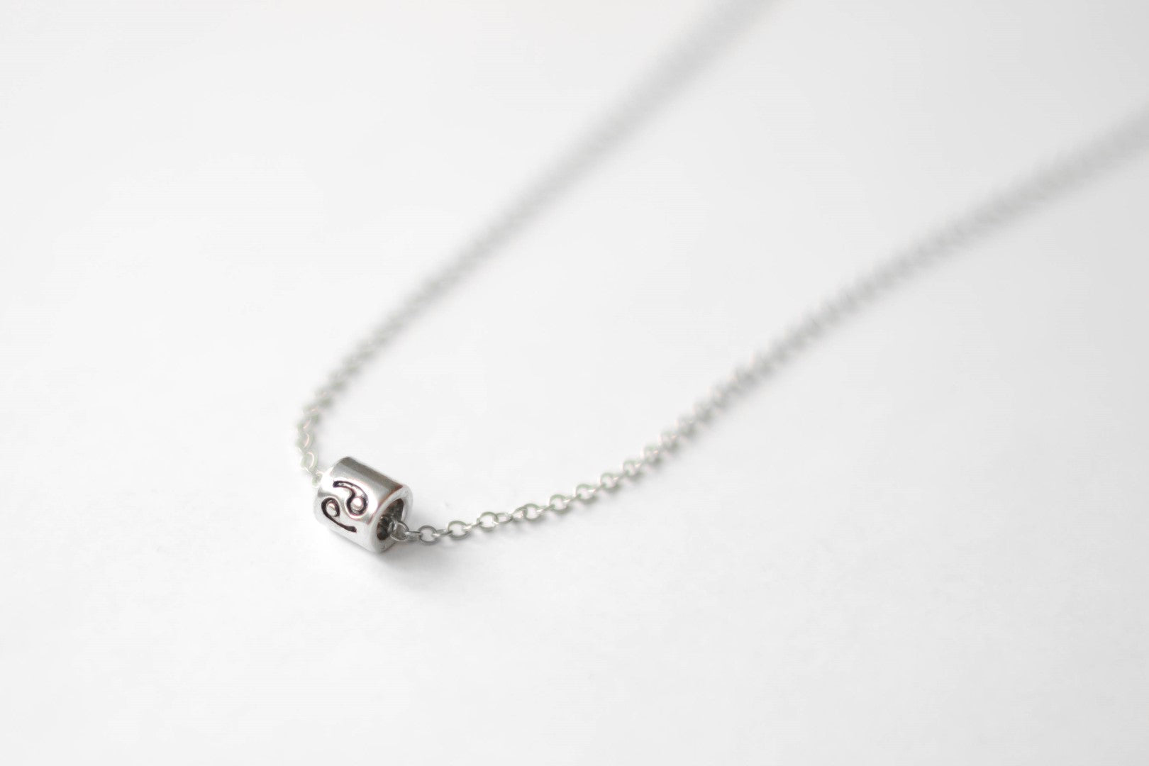 Zodiac signs necklace for men, cancer sign, stainless steel chain - shani-adi-jewerly