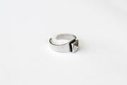 silver pyramid ring diamond shape ring for men - shani and Adi Jewelry