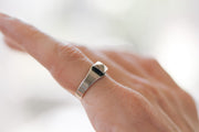 silver pyramid ring diamond shape ring for men - shani and Adi Jewelry