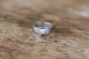 silver pyramid ring diamond shape ring for men - shani and Adi Jewelry
