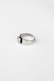 silver pyramid ring diamond shape ring for men - shani and Adi Jewelry