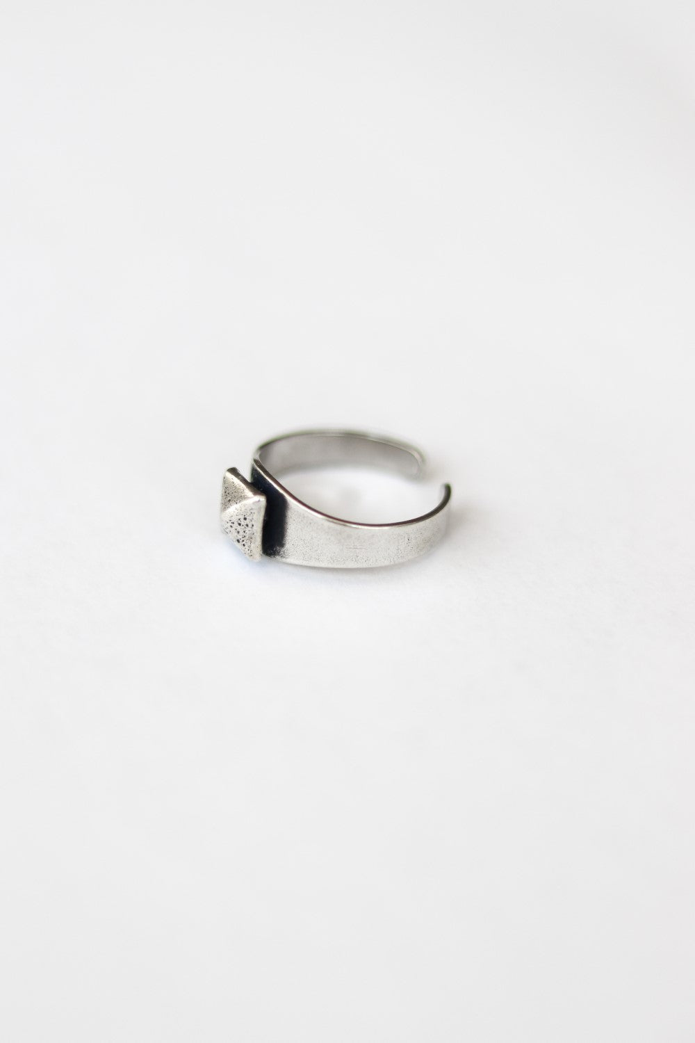 silver pyramid ring diamond shape ring for men - shani and Adi Jewelry