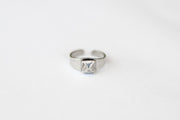 silver pyramid ring diamond shape ring for men - shani and Adi Jewelry