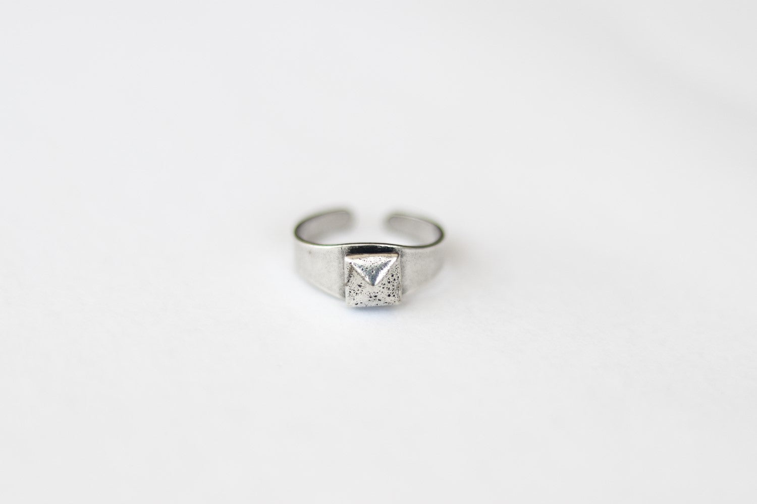 silver pyramid ring diamond shape ring for men - shani and Adi Jewelry