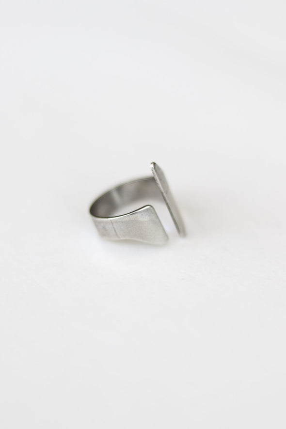 silver front open ring for men - shani and Adi Jewelry