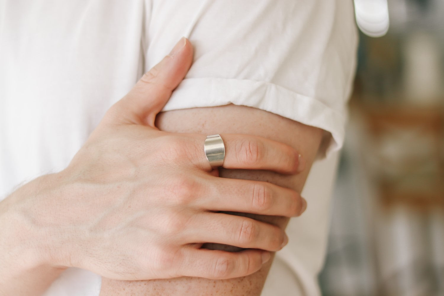 silver minimalist ring for men - shani and adi jewelry