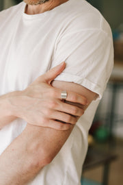 silver minimalist ring for men - shani and adi jewelry