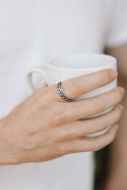 silver chain ring for men - shani and Adi Jewelry